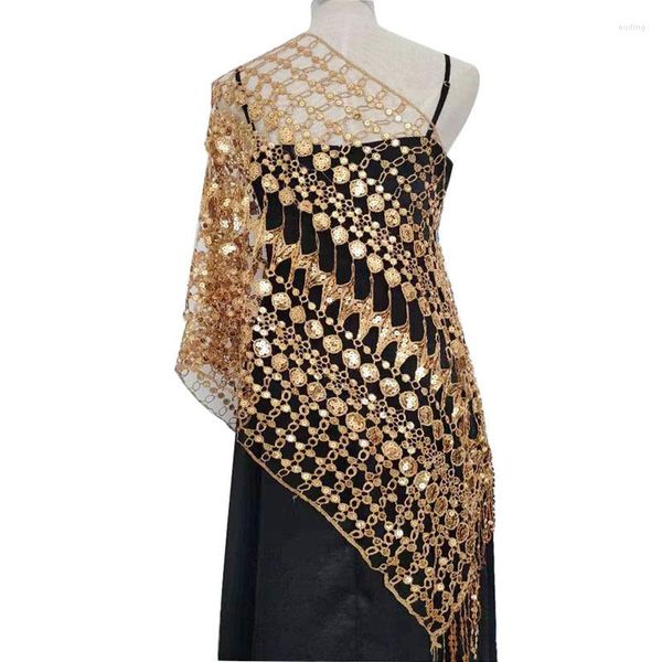 Cachecóis 5 Cores Lantejoulas Glitter Vestido de Noite Xaile Feminino Dourado Preto Boleros Encolher Envoltórios Nupcial Dama de Honra Casamento Bolero Capa