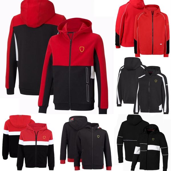 F1 Team Zip Up Felpa con cappuccio Formula 1 Logo Fans Felpa casual Autunno Inverno Moda uomo Cappotto caldo Giacche moto da corsa205q