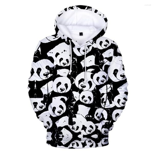 Moletom Masculino Moda Primavera E Outono Animal Panda Estampa 3D Streetwear Est Moletom Feminino Moletom Harajuku Infantil Pulôver Top