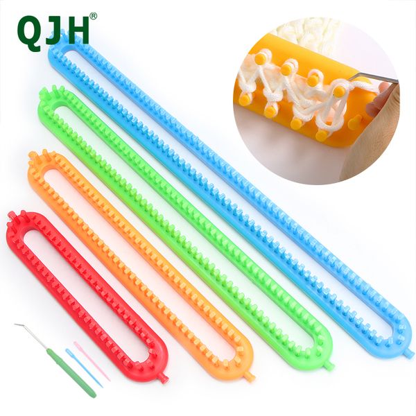 Fiori secchi 4 diverse dimensioni di denti densi colorati Trecciatrici di plastica Set di telai per maglieria lunghi con kit di aghi a uncino 230729