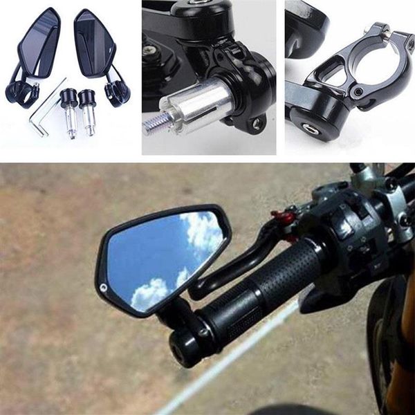 Conjuntos de ferramentas manuais profissionais universal traseira de motocicleta preto alumínio vista barra de extremidade espelhos retrovisores laterais guidão moto Mirr315k