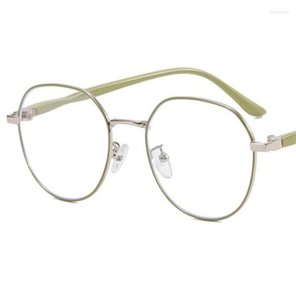 Sonnenbrille, Anti-Blaulicht-Brille, Unisex-Brille, Schlichtheitsbrille, klare Linse, Brillen, Milchteefarben, Tempel, dekorativ