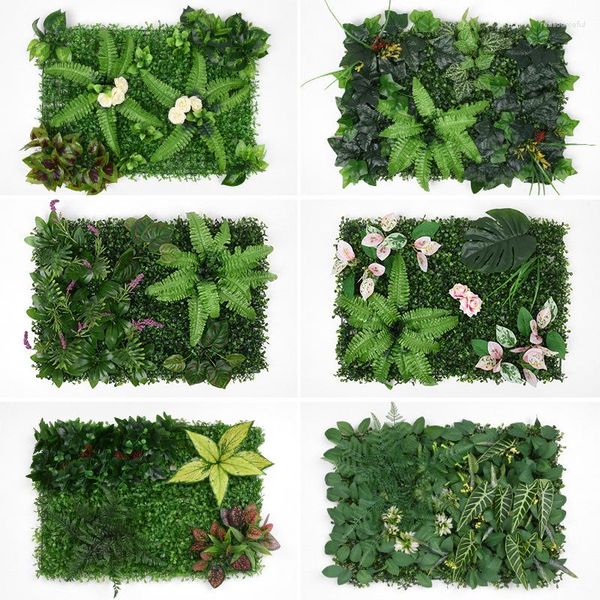 Fiori Decorativi 40x60 Cm Artificiale Pianta Verde Prato Tappeto Per Giardino Abbellimento Della Parete Porta Di Plastica Negozio Sfondo Erba Decorazione Della Casa