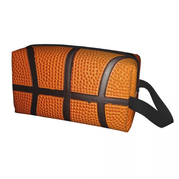 Sacos de Cosméticos Estojos Personalizados de Basquete Padrão Saco de Higiene Pessoal Feminino Esporte Cosmético Organizador de Maquiagem Senhoras Beleza Armazenamento Dopp Kit Box 230729