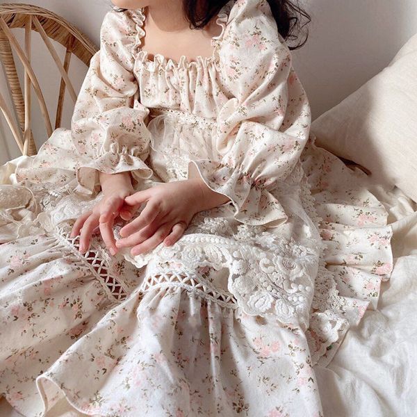 Abiti da ragazza Primavera Vintage Baby Girl Dress Princess Floral Dress Kid Abiti da festa di compleanno in stile spagnolo Infant Baby Abbigliamento per bambini 9T 230729