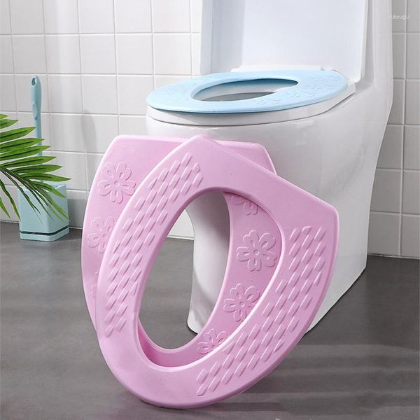 Capas de assento de vaso sanitário capa à prova d'água de alta espuma EVA simples tipo O pad para banheiro acessórios de banheiro conforto doméstico