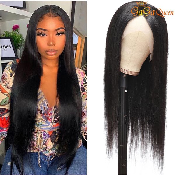 Perucas de Cabelo Humano Liso 13x4 Peruca Frontal Lace 8-30 polegadas Nature Color Perucas Brasileiras de Cabelo Liso Não Processado Suíço Frontal Lace Wig322l