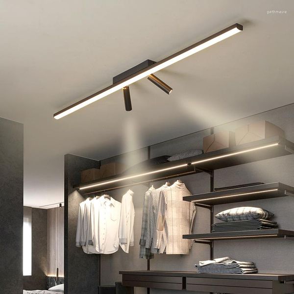 Kronleuchter Einfache Moderne LED für Schlafzimmer Wohnzimmer Gang Korridor Balkon Küche Schwarz AC90-260V Deckenbeleuchtung