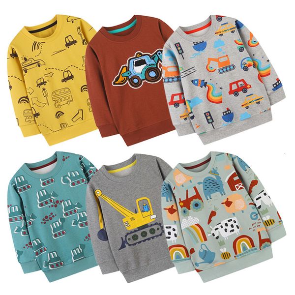 Felpe con cappuccio Ragazzi Cartoon Excavator Jumper Top 2023 Primavera Autunno Felpa per bambini Pullover in cotone a maniche lunghe Abbigliamento per bambini Dropship 230729