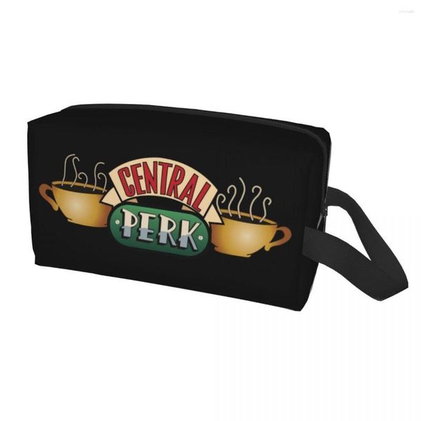 Bolsas de cosméticos Travel Central Perk Friends Bolsa de higiene pessoal Kawaii TV Show Organizador de maquiagem para mulheres Estojo de armazenamento de beleza Dopp Kit