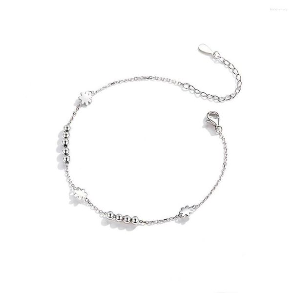 Charm Bracelets Pulseira em forma de flor Galvanizado Inodoro Brilhante Antiferrugem Espelho Polido Meninas Senhoras Pulseira Jóias Presente de Aniversário