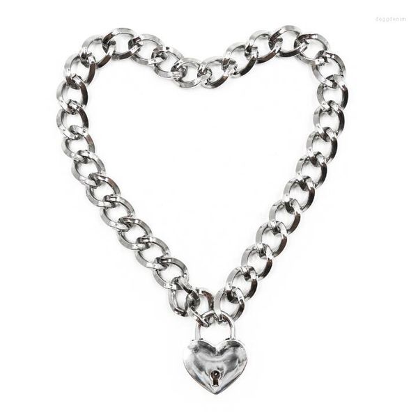 Anhänger Halsketten 2023 Goth Harajuku Herz Liebe Lock Punk Halskette Igirl 90er Jahre Ästhetische Accessoires Schmuck Choker E Junge Mädchen Collares Ketten