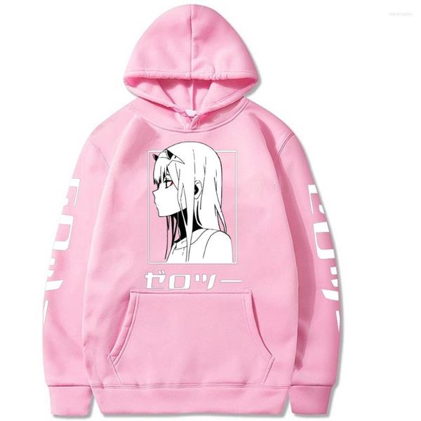 Felpe con cappuccio da uomo Darling In The Franxx Felpe unisex da uomo / donna Zero Two Felpe con cappuccio Vestiti Pullover Full Fashion Casual Con cappuccio Cartoon