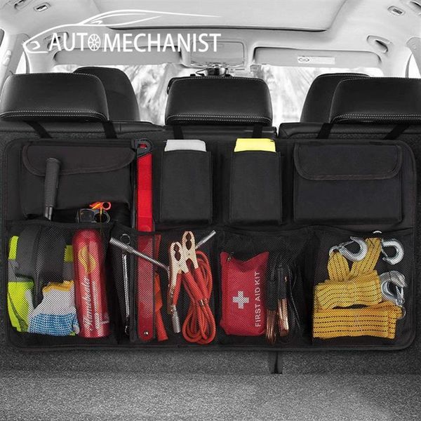 Organizador de carro porta-malas brinquedos recipiente de armazenamento de alimentos bolsas auto acessórios interiores organizadores para assento traseiro bolso 275t