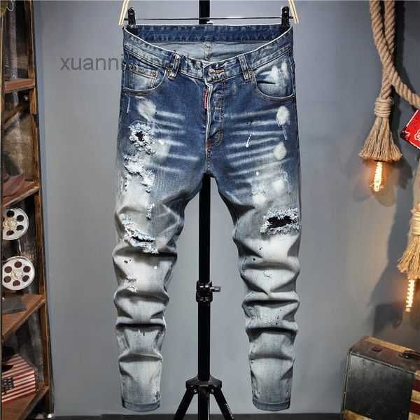 Jeans Pantaloni Neri Skinny Stickers Lavaggio chiaro Strappato Rock Revival True Religions Uomo 388K