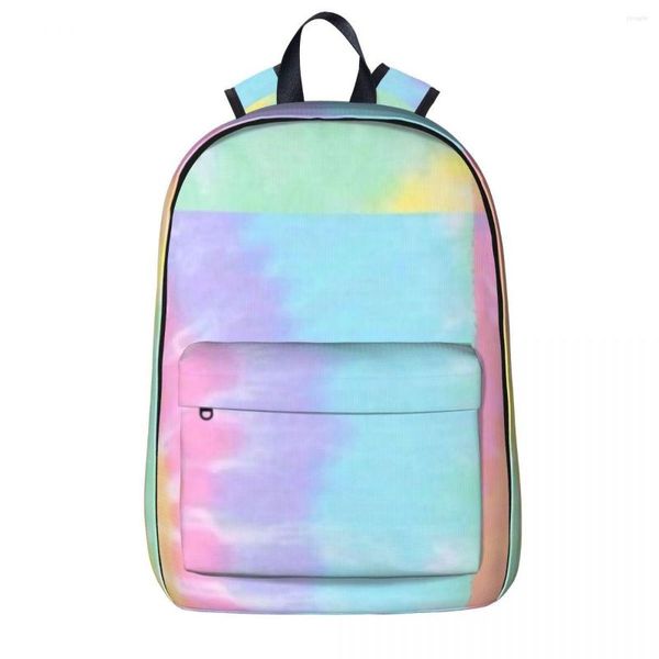 Mochila Tie Dye Pastel Casual Estudiante Mochila escolar Mochila para portátil Mochila de viaje Gran capacidad Mochila