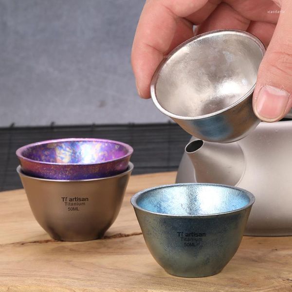 Кружки на открытом воздухе Pure Titanium Tea Cup Cup Double-Wall Camping Dailware Drinking Mug Picnic Daily Drinkare 50 м