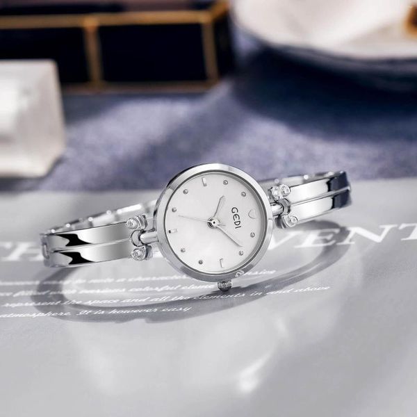 Relógios de pulso Gedi Niche Light Luxury Bracelet Watch para mulheres elegantes e requintados presente personalizado à prova d'água