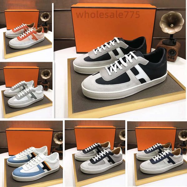 Herren Paris Echtes Designer-Leder Schnür-Freizeitschuhe Herren laufen Mode-Turnschuhe Flache Schuhe Marke Sportschuhe mit Ledernähten Hohe Qualität