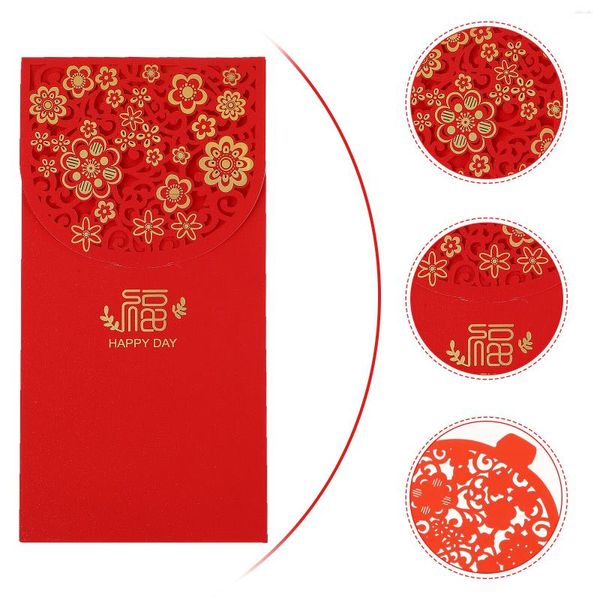 Confezione regalo 10 pezzi Lai Si Feng Soldi Buste rosse Anno Pacchetti Bomboniere Tasca Tasche di carta Borsa