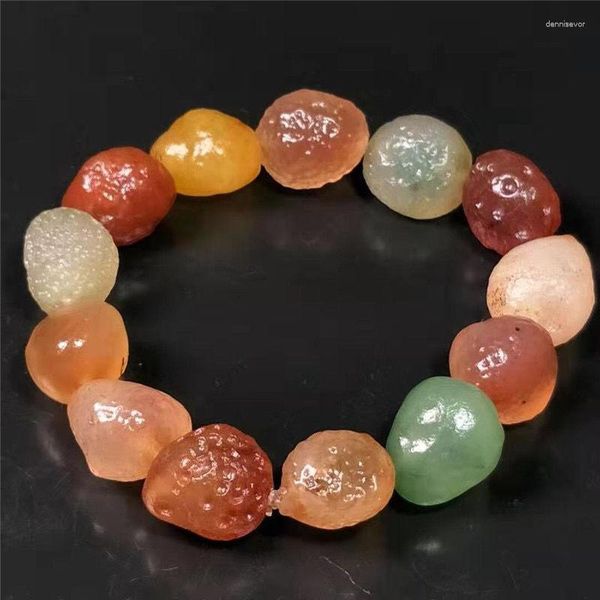 Strand Alashan Gobi Agate Candy Heart Bracciale Colorful Original Stone Multi-tesoro Hand Crafts