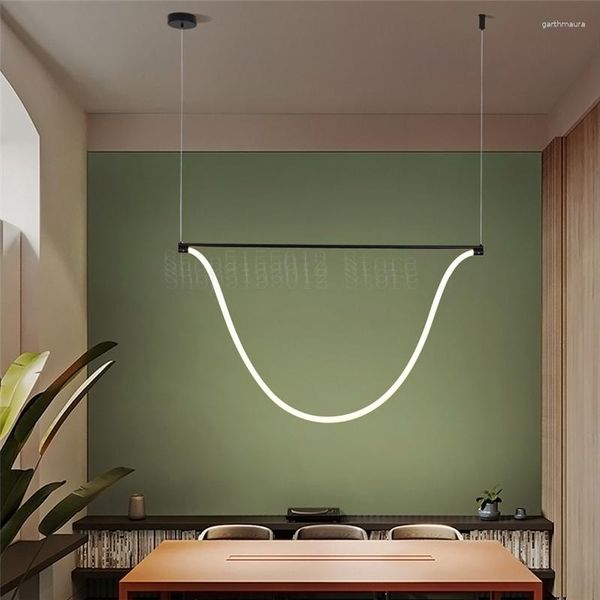 Lustres faça você mesmo tubo de gel de sílica flexível lustre de LED sala de jantar lâmpada suspensa no teto cozinha ilha pingente luzes para decoração de casa