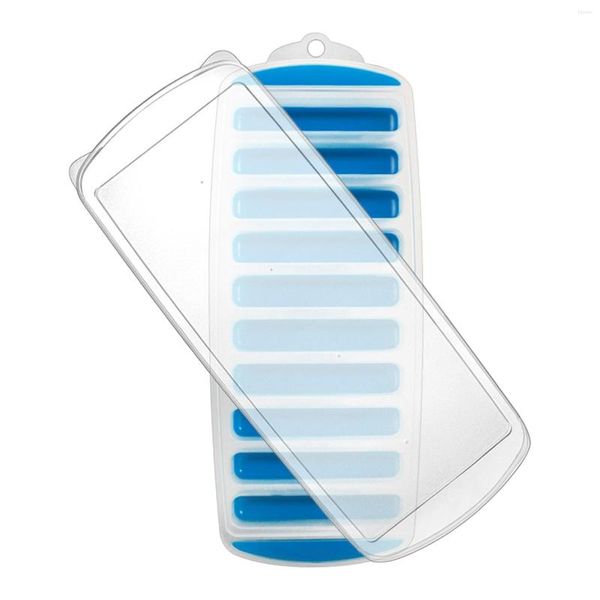 Stampi da forno Rilascio facile Bottiglie d'acqua blu riutilizzabili Fondo Vassoio per bastoncini di ghiaccio in silicone Coperchio rimovibile Sicuro Brocche inodori Bevande sportive lunghe