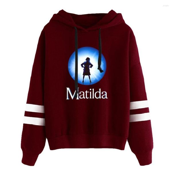 Moletom Masculino Moda Roald Dahl's Matilda O Filme Musical Sem Bolso Barras Paralelas Moletom Manga Moletom Masculino Feminino Moletom Roupas Para