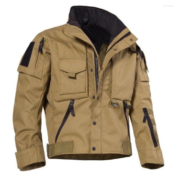 Herrenjacken Hochwertige taktische Herren-Militärjacke mit mehreren Taschen – resistente Cargo-Outdoor-Jagd-Kampf-Armee-Mäntel