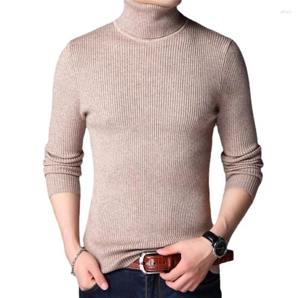 Camisolas masculinas 2023 inverno gola alta preto sexy marca malha pulôver masculino cor sólida camisola masculina casual malha outono