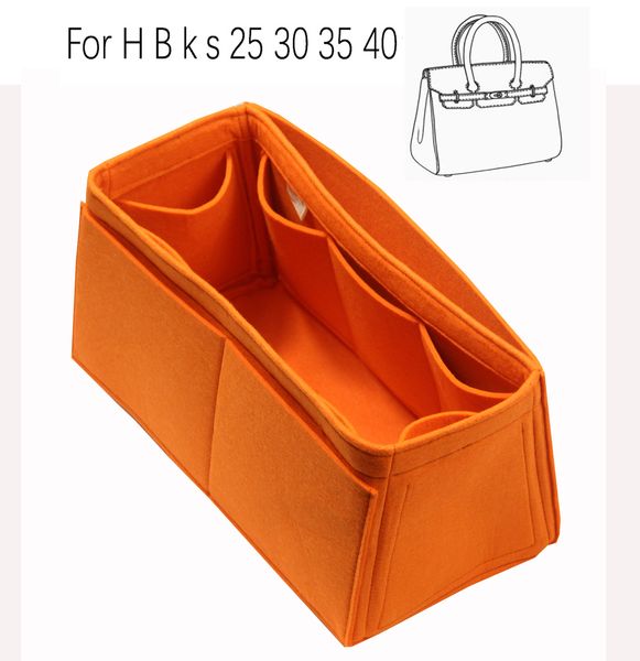 Kosmetiktaschen Hüllen für H 25 Bir 30 k s 35 40 handgemachte 3MM Filzeinsatz Taschen Organizer Make-up Handtasche Organisieren tragbare kosmetische Grundform 230729