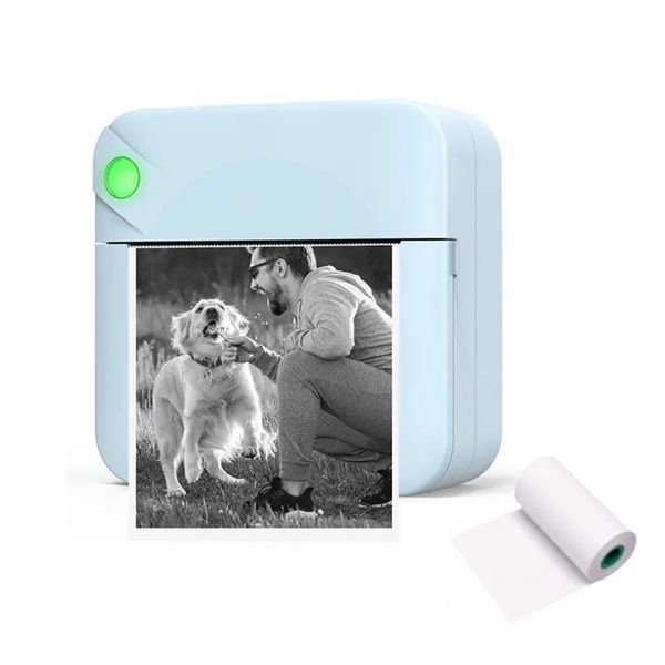 1pc Pocket Mini Printer Portable Wireless BT Thermal Photo Para IOS Android Mobile Phone, impressão sem tinta Gift Study Notes Label Receipt, For The Big Game