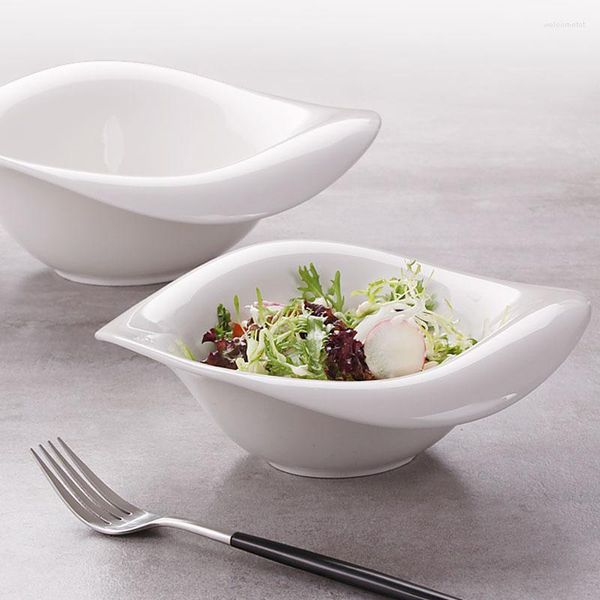 Conjunto de pratos de 8/10 polegadas Osso branco China Tigelas de salada festivas Bandeja de jantar para decoração Utensílios de cozinha de porcelana