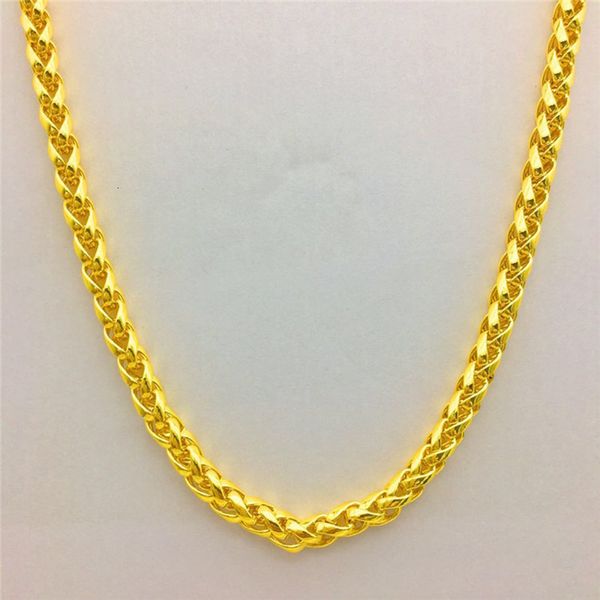 Strands Strings Fashion Luxury Thailand Sand Gold 14k Ожерелье из желтого золота для женщин для женщин.