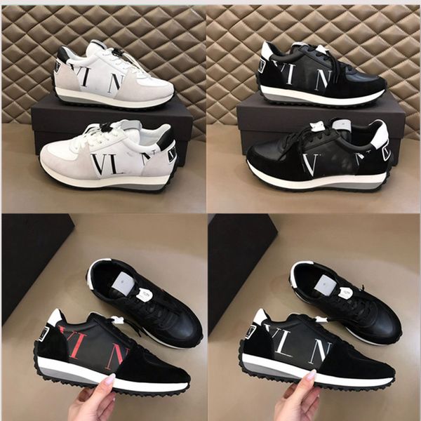 Erkekler Tasarımcı Sıradan Ayakkabılar Moda Sutra Derma Flats Pist Kıyafet Platformu Takozlar Dantel Yukarı Siyah Beyaz Eğitimler Sneakers Tenis Maskulino Dermis