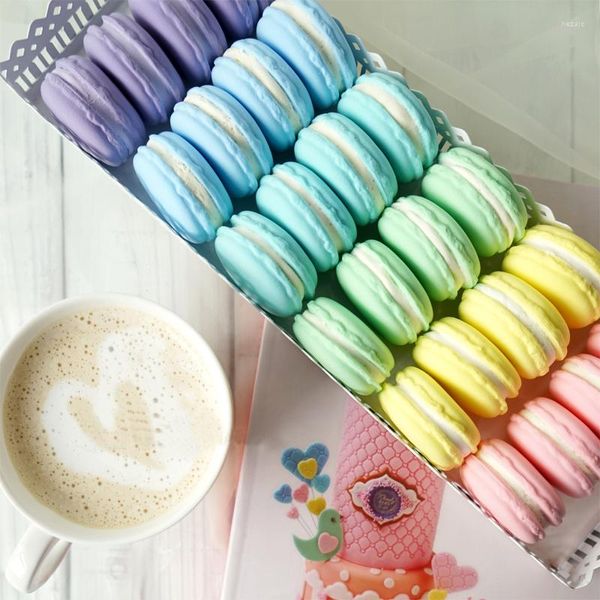 Flores Decorativas Simulação Macaron Pography Decoração Adereços Modelo de Comida Sobremesa Mesa Bolo Falso