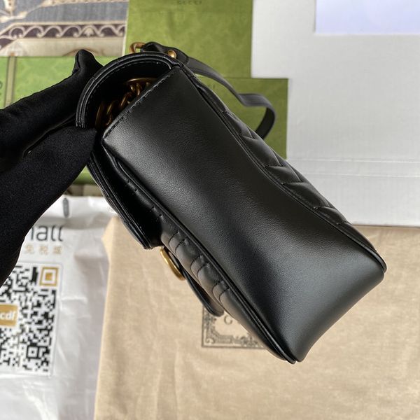 10A Qualidade Espelho Ombro Médio 31cm Designer Bolsa Crossbody Corrente Bolsas com Aba de Couro Genuíno com Caixa G015