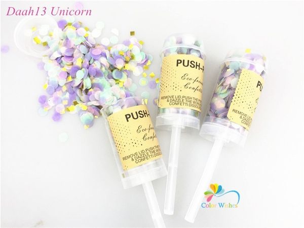 Баннерные флаги 10 шт./Набор Push Up Popper с пастельными пастельными вечеринками Unicorn Confett