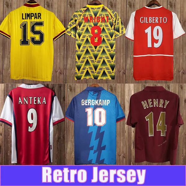 02 05 ArsenS Retro HENRY BERGKAMP Mens RETRO Soccer Jerseys 94 97 V. PERSIE VIEIRA MERSON ADAMS Home Away 3a maglia da calcio Uniformi corte chandal futbol Felpa