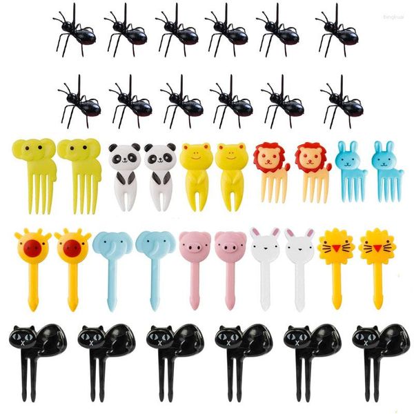 Forks Animal Mini Fruit Fork Stuzzicadenti Cartoon Kids Snack Cake Dessert Pick Bento Lunches Decorazione per feste fai da te