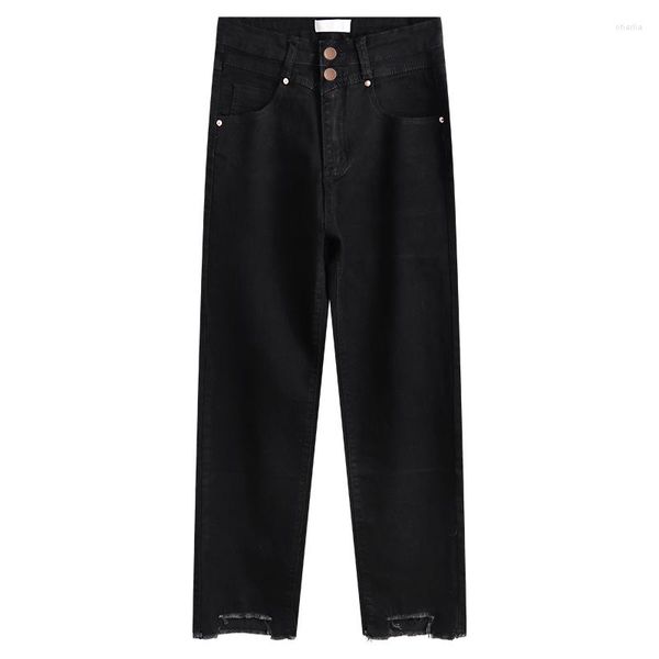 Frauen Jeans Großhandel 2023 Frühling Sommer Herbst Mode Casual Denim Frauen Hosen Frau Weibliche OL Schwarz BAy1031