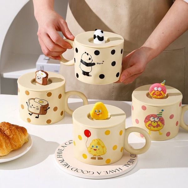 Die neueste 15,2-Unzen-Panda-Kaffeetasse mit Silikonüberzug aus Keramik, viele Stile zur Auswahl, unterstützt individuelles Logo