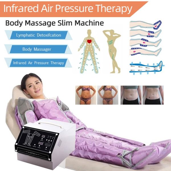 Outros equipamentos de beleza 3 em 1 Roxo Far Infrare Lymphatic Dringage Air Pressure Body Massage Skin Detox Fat Loss Machine