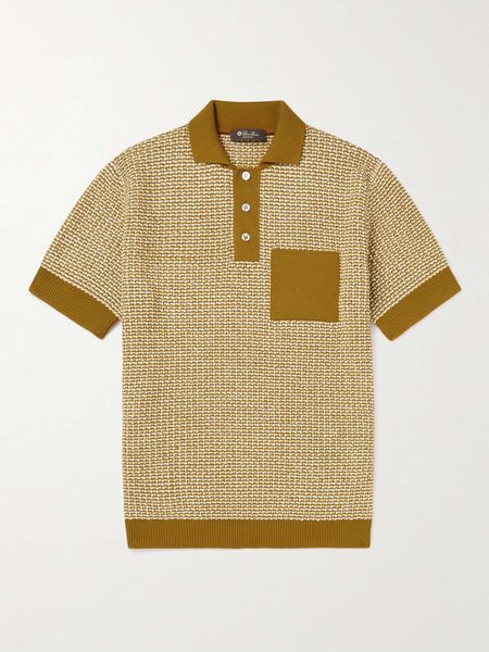 Herren-Polo-Designer-Hemden für den Sommer, Loro Piana, schmal geschnittenes Chenille-Poloshirt aus Kaschmir und Seidenmischung, lässige Oberteile, kurzärmliges T-Shirt