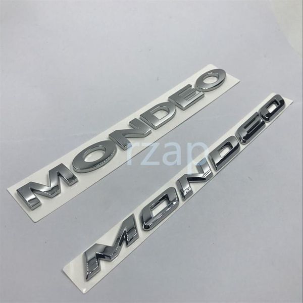 Emblema per auto per Ford Mondeo Lettere 3D Logo distintivo Coperchio del bagagliaio posteriore Targhetta d'argento Sticker270i