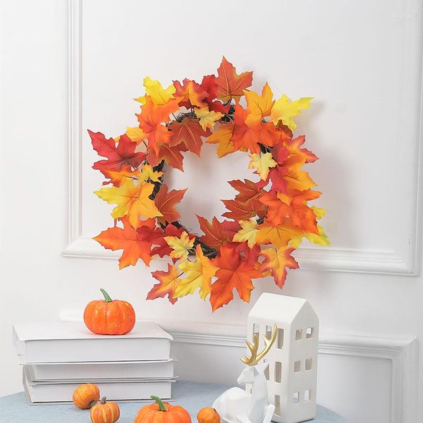 Fiori decorativi 1PC Home Decoration-38CM (H) Anti True In The Circle-Autumn Door Wall Hanging Decorations-23573R15