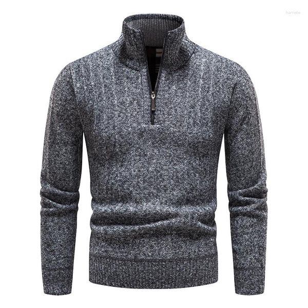 Suéteres masculinos pulôver slim fit casual gola alta alta qualidade inverno masculino mais grosso quente gola alta cardigãs 3XL