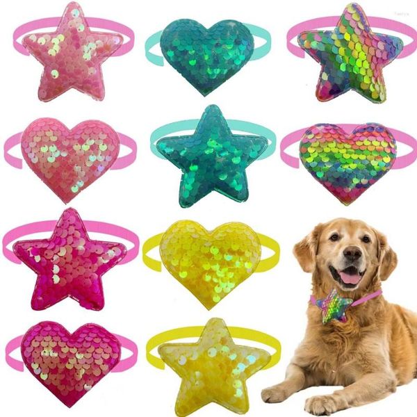 Hundebekleidung 20 Stück Bling-Fliegen im Herz-Stil, Stern-Haustier-Katzen-Fliegen, Großhandel, Pflegezubehör für kleine Hunde