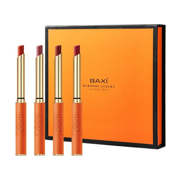 Set 4 Farben Matte Lippenstift Lambskin Haute Couture Box Lip Make -up Veet wasserdicht und nicht verblasst Kosmetik für Frauen