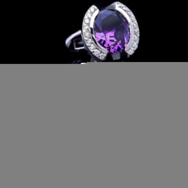 Манжеты ссылки на ювелирную рубашку KFLK для Mens Mens Brand Purple Crystal Cuff Link Luxury Wedding Groom Button Высококачественный гости 230729